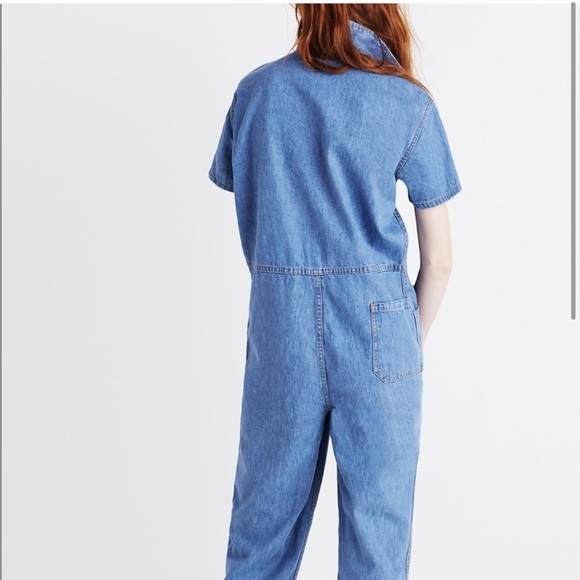 Caron Callahan Crawford Blue Denim Jumpsuit | size M - Picture 2 of 7